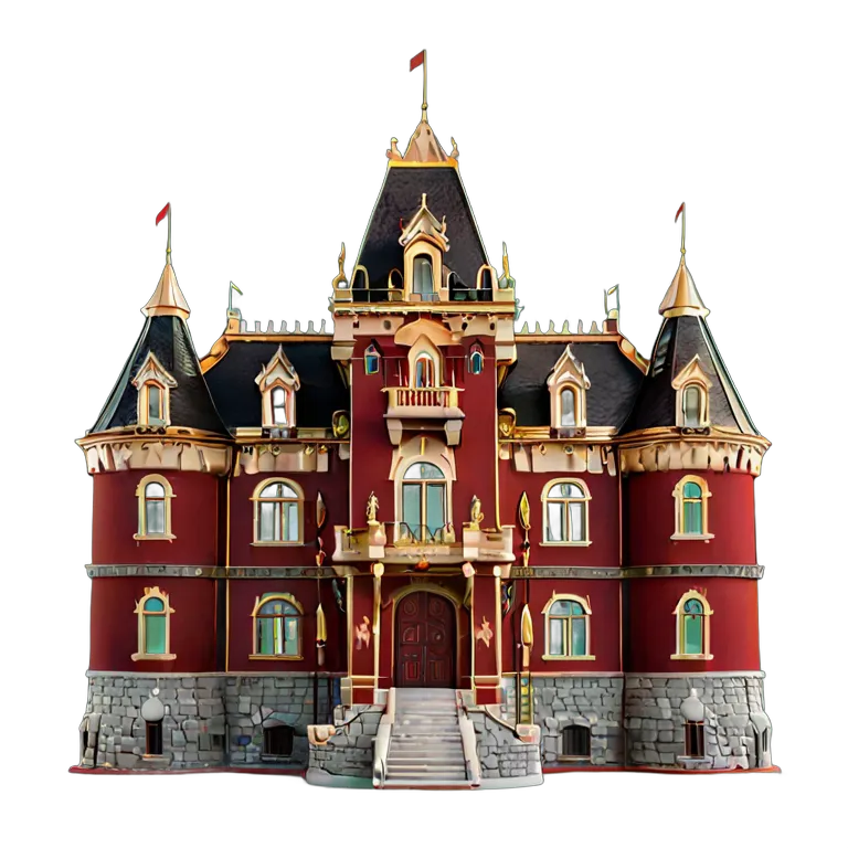 建物 城 ルビーと金の王城 透過 PNG 画像 フリー素材 #29519