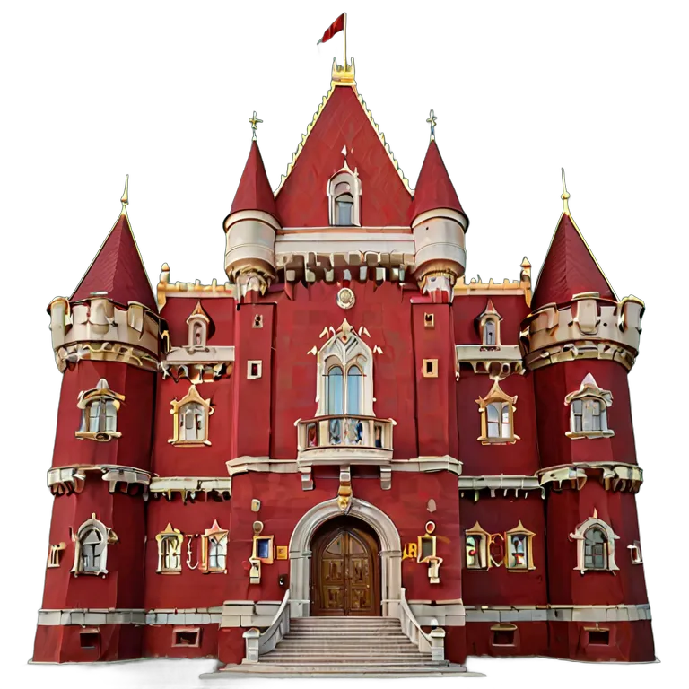 建物 城 ルビーと金の王城 透過 PNG 画像 フリー素材 #29521