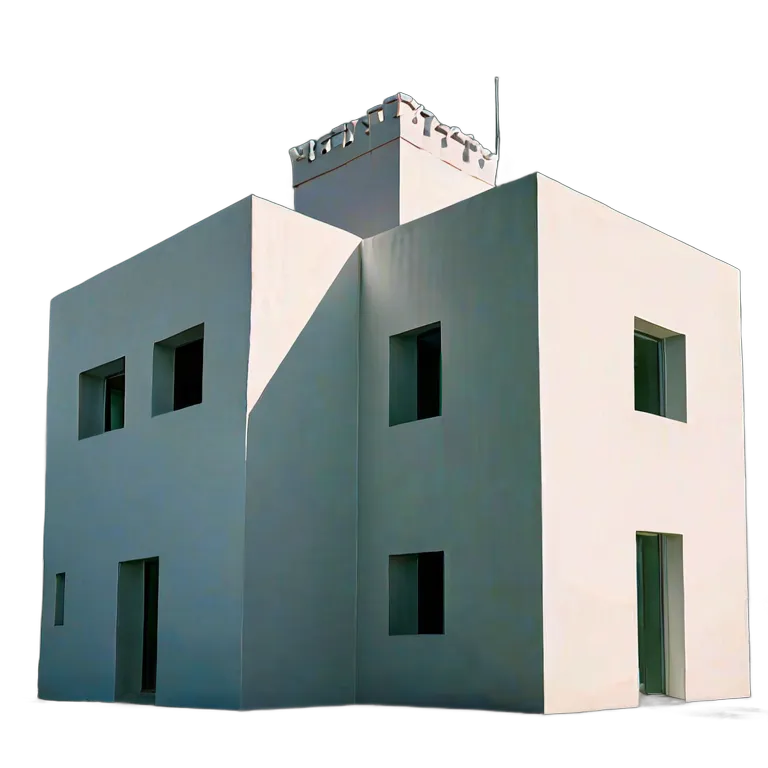 建物 城 真っ白なキューブの要塞 透過 PNG 画像 フリー素材 #29463