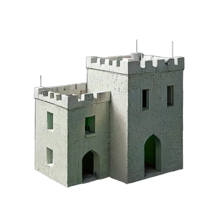 建物 城 真っ白なキューブの要塞 透過 PNG 画像 フリー素材 #29466