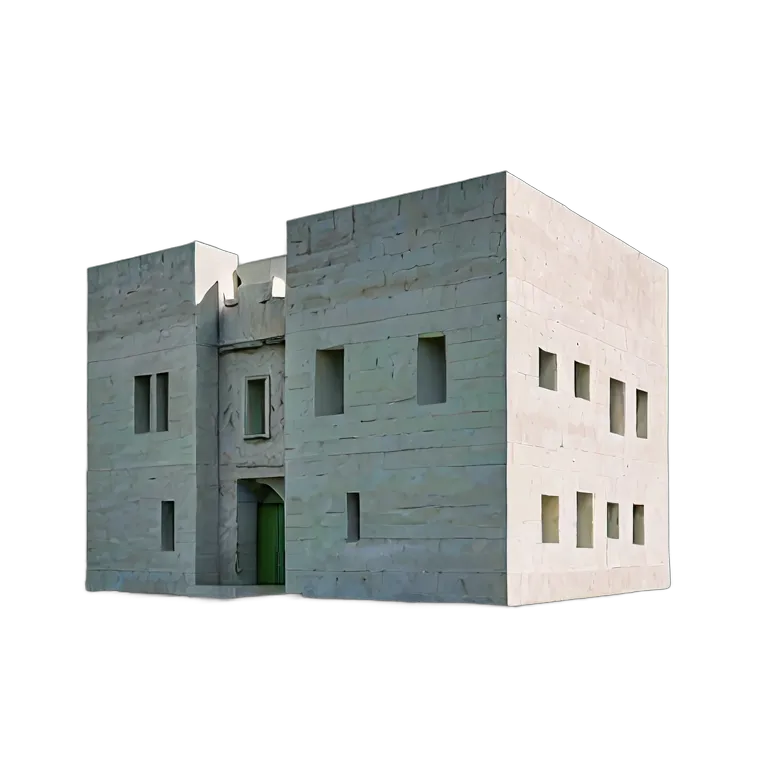 建物 城 真っ白なキューブの要塞 透過 PNG 画像 フリー素材 #29467