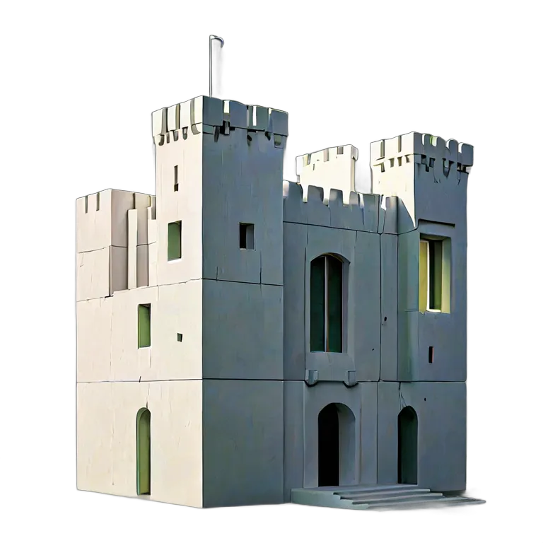 建物 城 真っ白なキューブの要塞 透過 PNG 画像 フリー素材 #29469