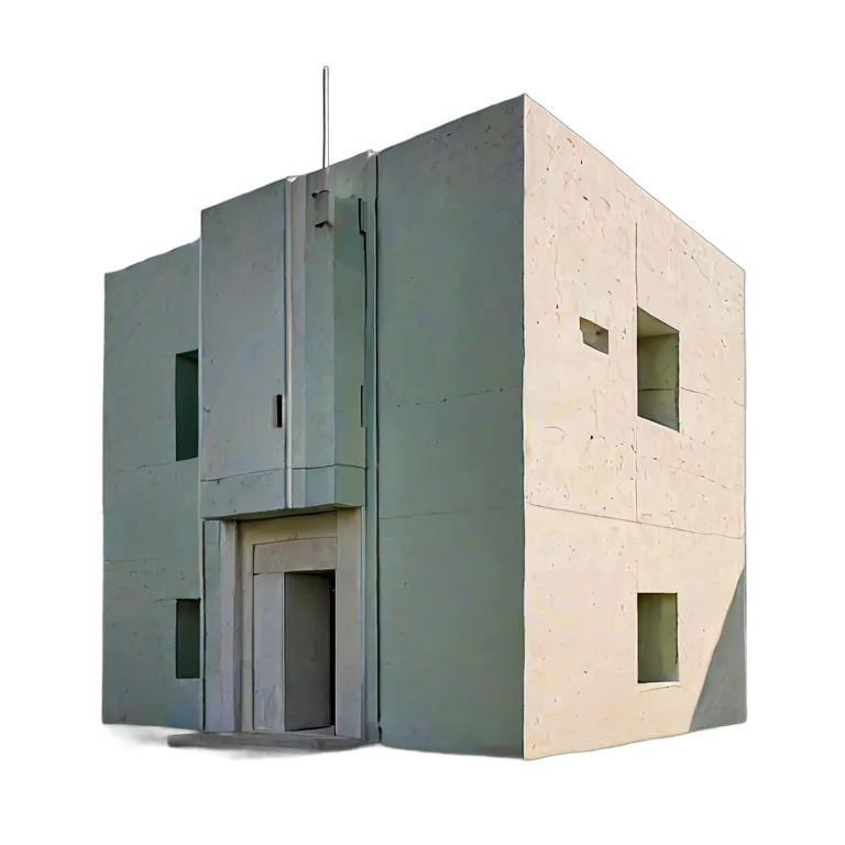 建物 城 真っ白なキューブの要塞 透過 PNG 画像 フリー素材 #29470