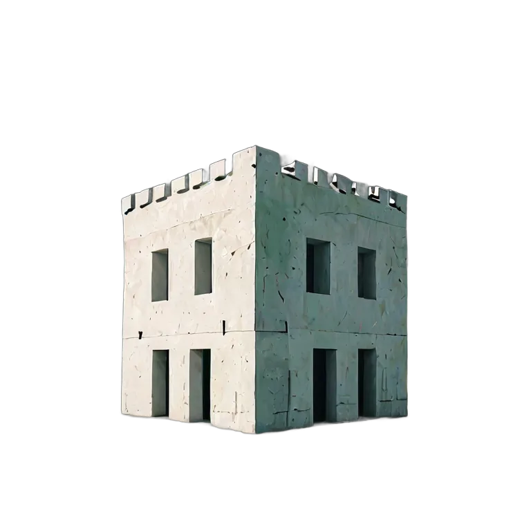 建物 城 真っ白なキューブの要塞 透過 PNG 画像 フリー素材 #29471