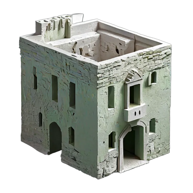 建物 城 真っ白なキューブの要塞 透過 PNG 画像 フリー素材 #29473