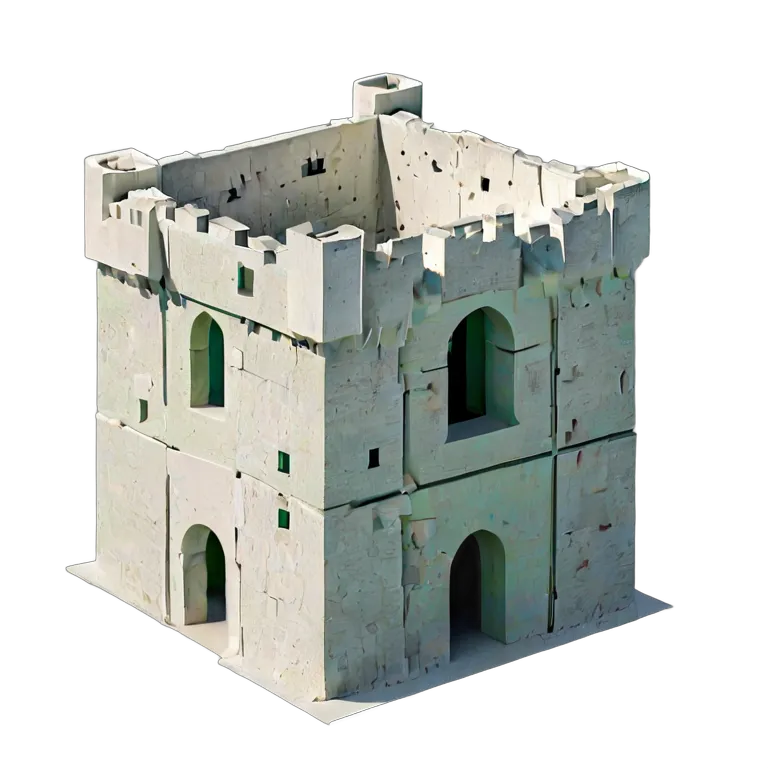 建物 城 真っ白なキューブの要塞 透過 PNG 画像 フリー素材 #29476