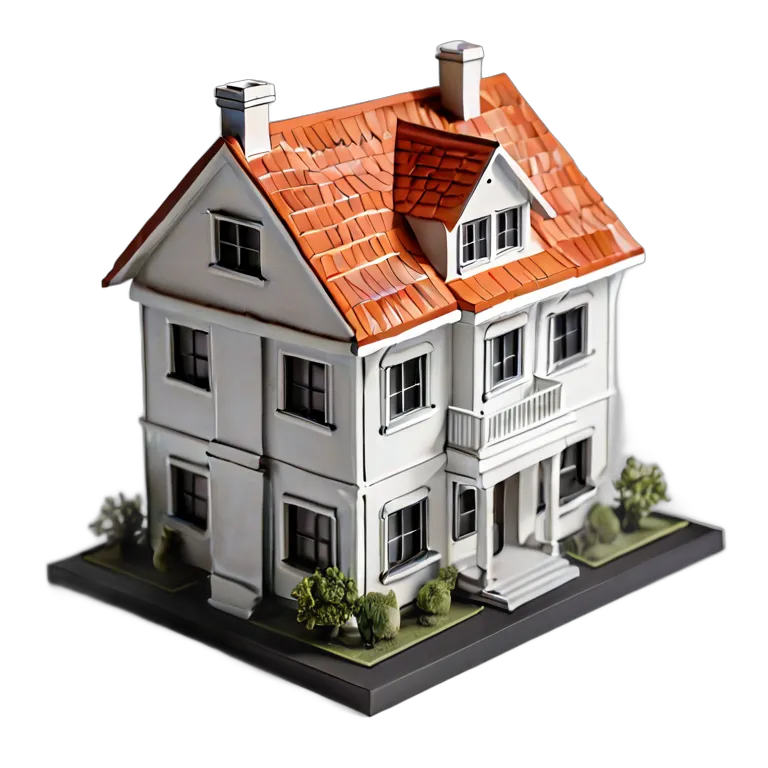 建物 住宅モデル 3Dプリント住宅模型 透過 PNG 画像 フリー素材 #38621