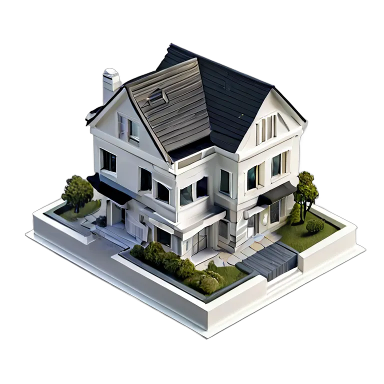 建物 住宅モデル 3Dプリント住宅模型 透過 PNG 画像 フリー素材 #38622
