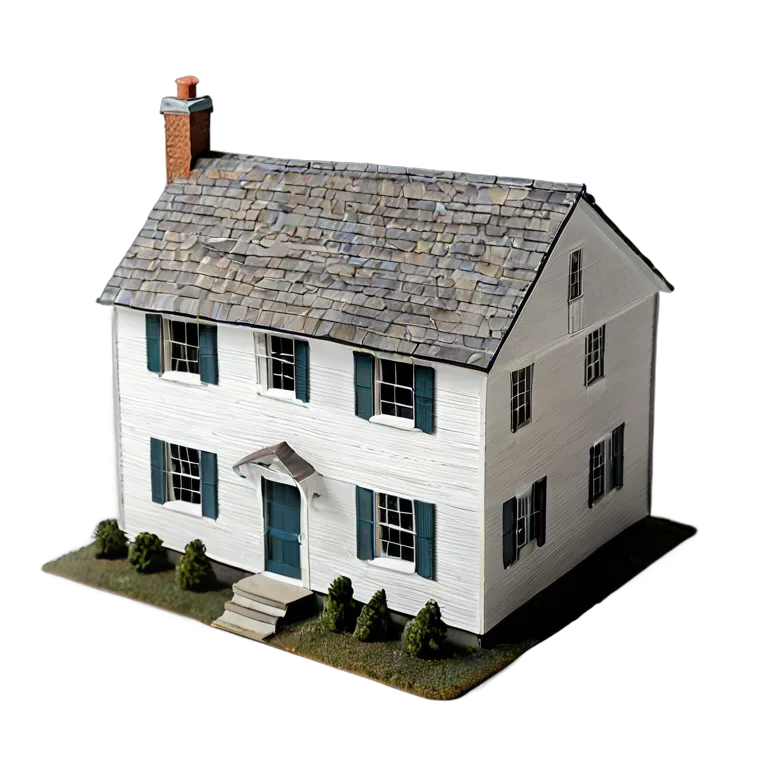 建物 住宅モデル クラシックなニューイングランドのソルトボックスハウスモデル 透過 PNG 画像 フリー素材 #38693