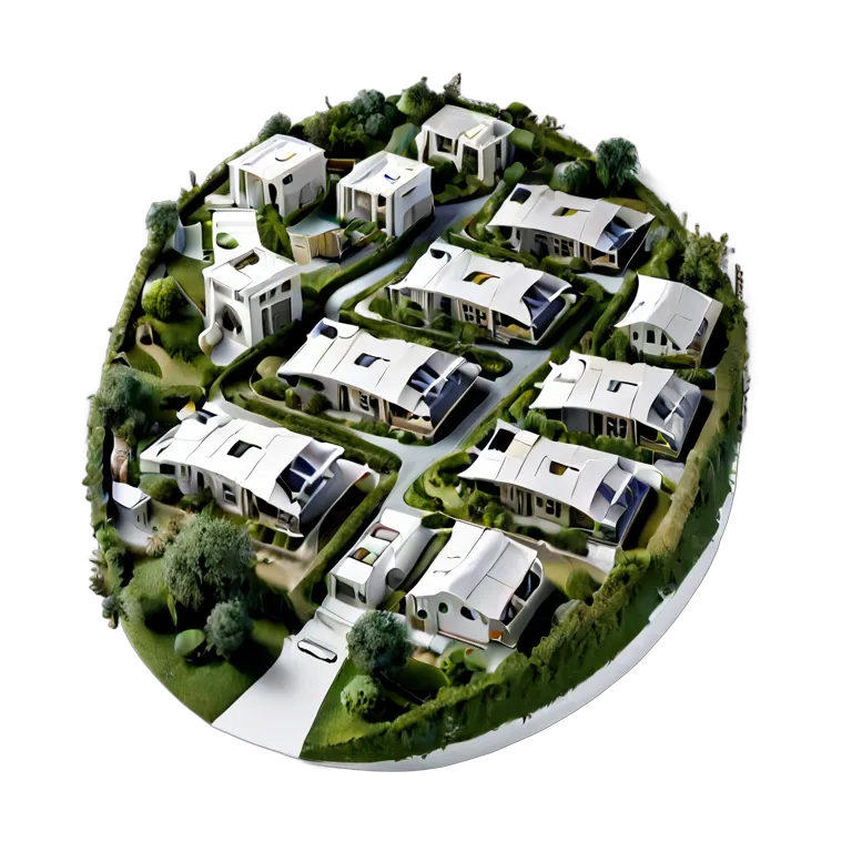 未来型持続可能な村モデル 透過 PNG 画像 フリー素材 #38716