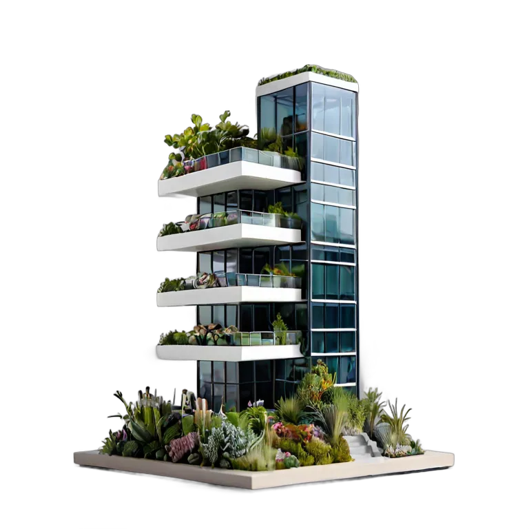 建物 住宅モデル モダンオフィスホームハイブリッドモデル 透過 PNG 画像 フリー素材 #38651