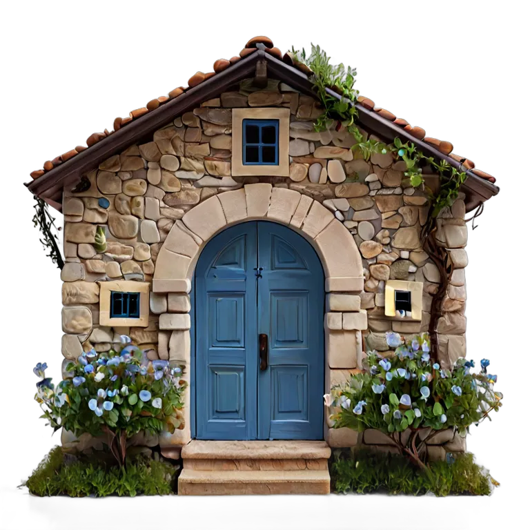 建物 住宅モデル 素朴な地中海コテージモデル 透過 PNG 画像 フリー素材 #38679