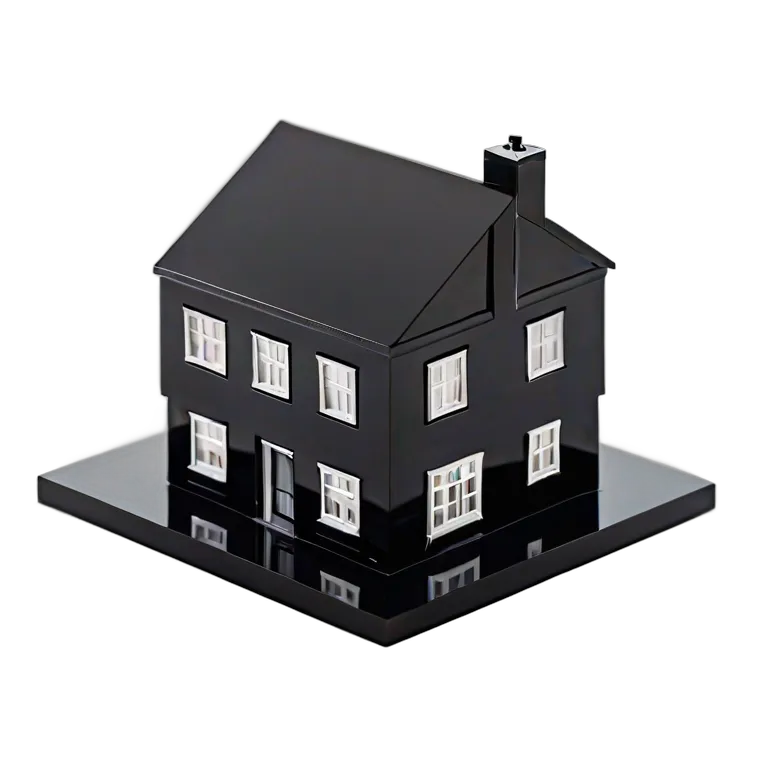 建物 住宅モデル 洗練された黒曜石の住宅モデル 透過 PNG 画像 フリー素材 #38652