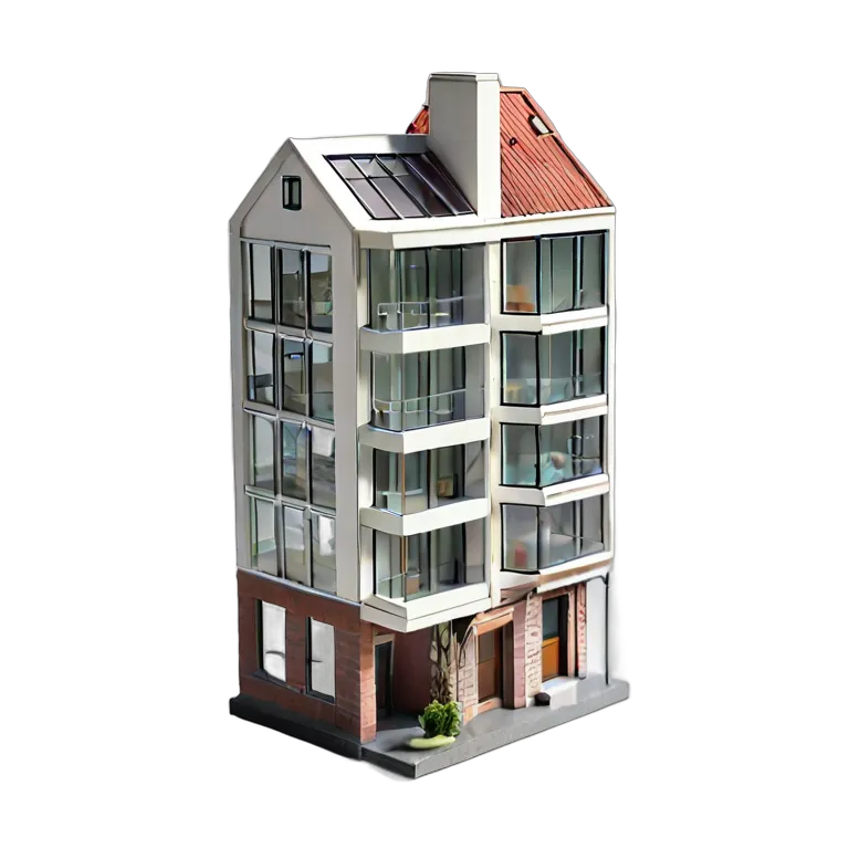 都市型狭小住宅モデル 透過 PNG 画像 フリー素材 #38711