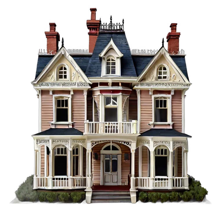 建物 住宅モデル ビクトリア朝のドールハウス風モデル 透過 PNG 画像 フリー素材 #38645