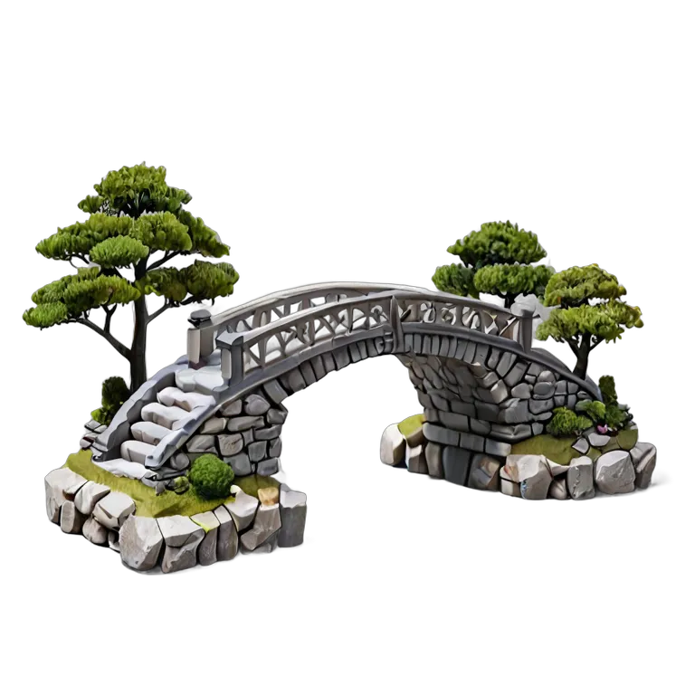 建物 公園 日本の石橋 透過 PNG 画像 フリー素材 #36389