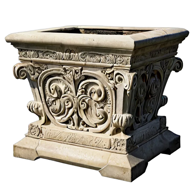 建物 公園 スペインの石のプランター 透過 PNG 画像 フリー素材 #36369