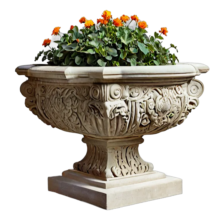 建物 公園 スペインの石のプランター 透過 PNG 画像 フリー素材 #36378