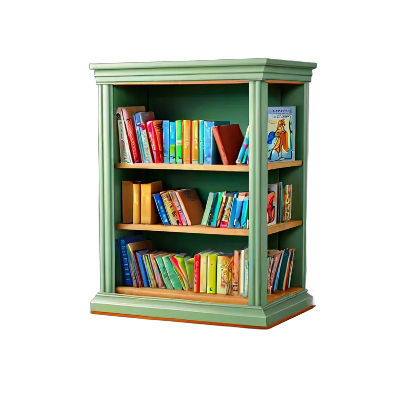 教育 学校 絵本がいっぱいの教室の本棚 透過 PNG 画像 フリー素材 #25909