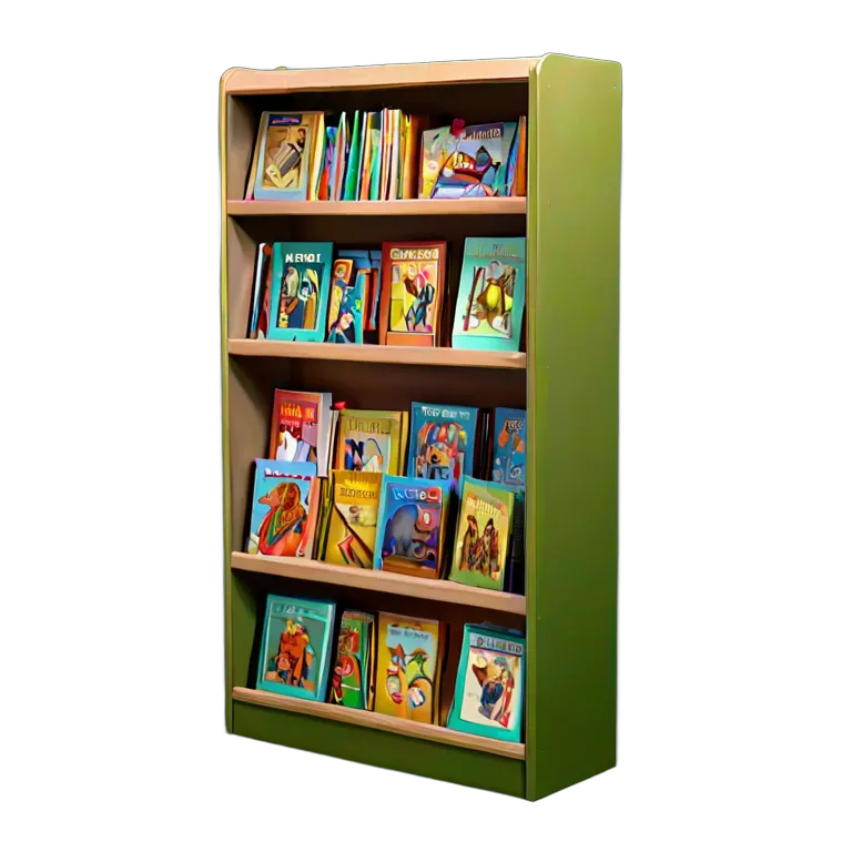 教育 学校 絵本がいっぱいの教室の本棚 透過 PNG 画像 フリー素材 #25914