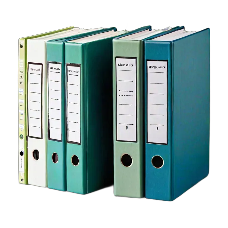 教育 学校 背ラベル付きバインダーセット 透過 PNG 画像 フリー素材 #25873