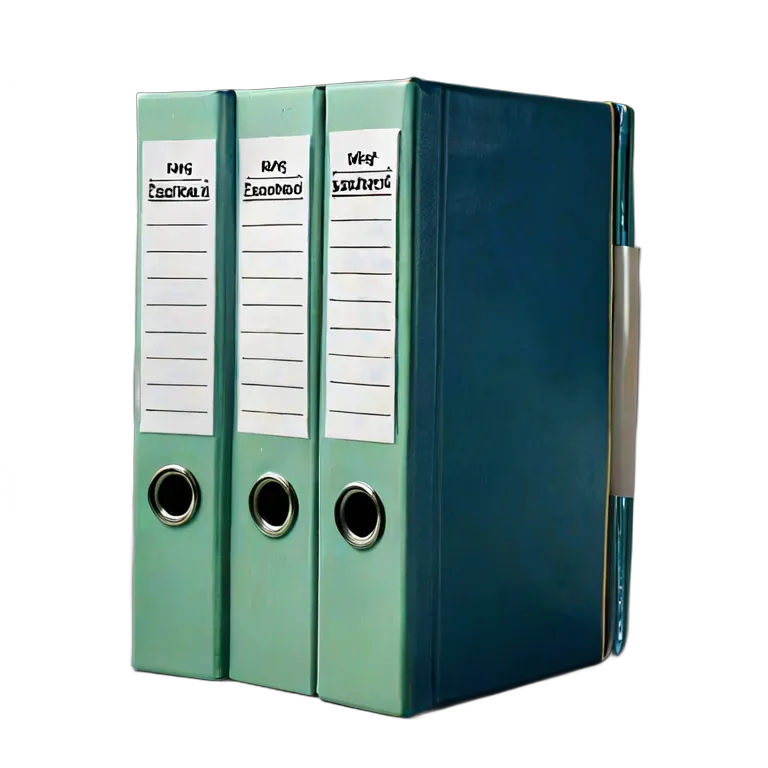 教育 学校 背ラベル付きバインダーセット 透過 PNG 画像 フリー素材 #25881