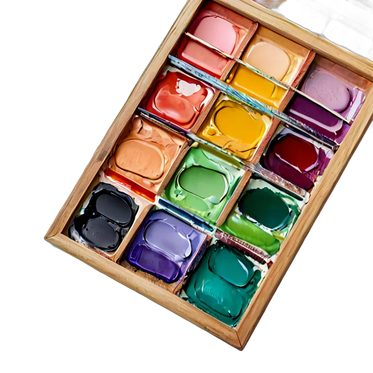 教育 学校 学生用混合色絵の具パレット 透過 PNG 画像 フリー素材 #25938