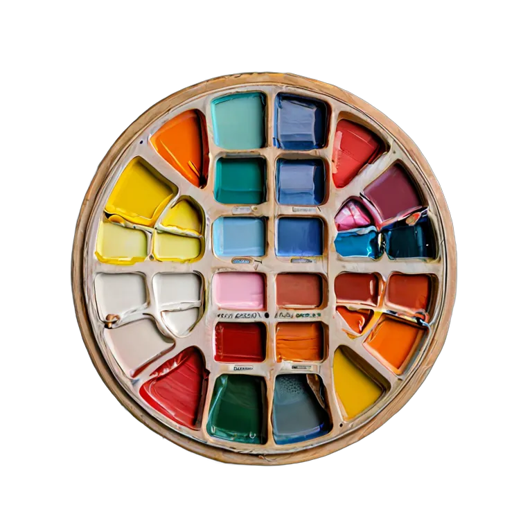 教育 学校 学生用混合色絵の具パレット 透過 PNG 画像 フリー素材 #25939