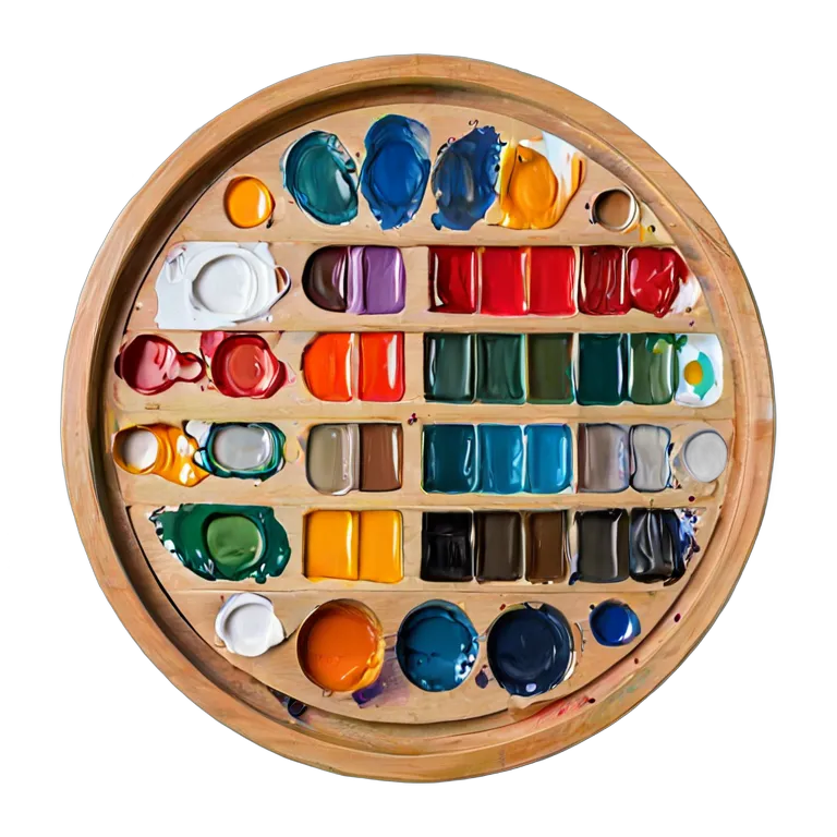 教育 学校 学生用混合色絵の具パレット 透過 PNG 画像 フリー素材 #25941