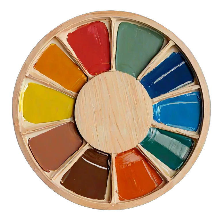 教育 学校 学生用混合色絵の具パレット 透過 PNG 画像 フリー素材 #25942