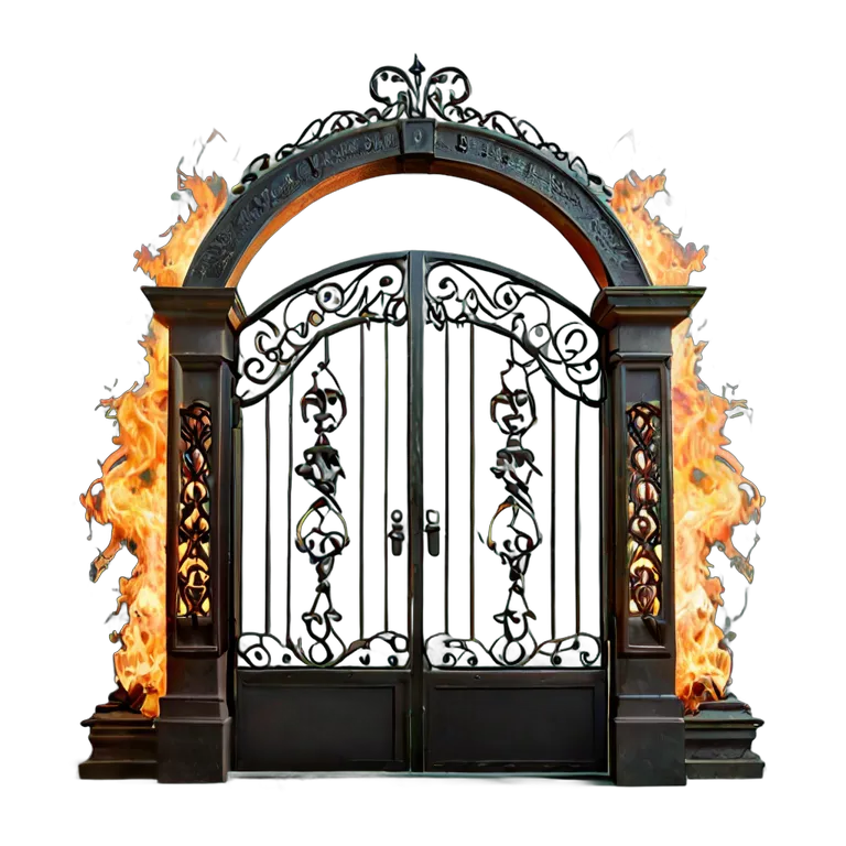 エフェクト 火 火でできたアーチ型の門 透過 PNG 画像 フリー素材 #28190