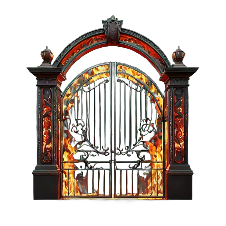 エフェクト 火 火でできたアーチ型の門 透過 PNG 画像 フリー素材 #28191