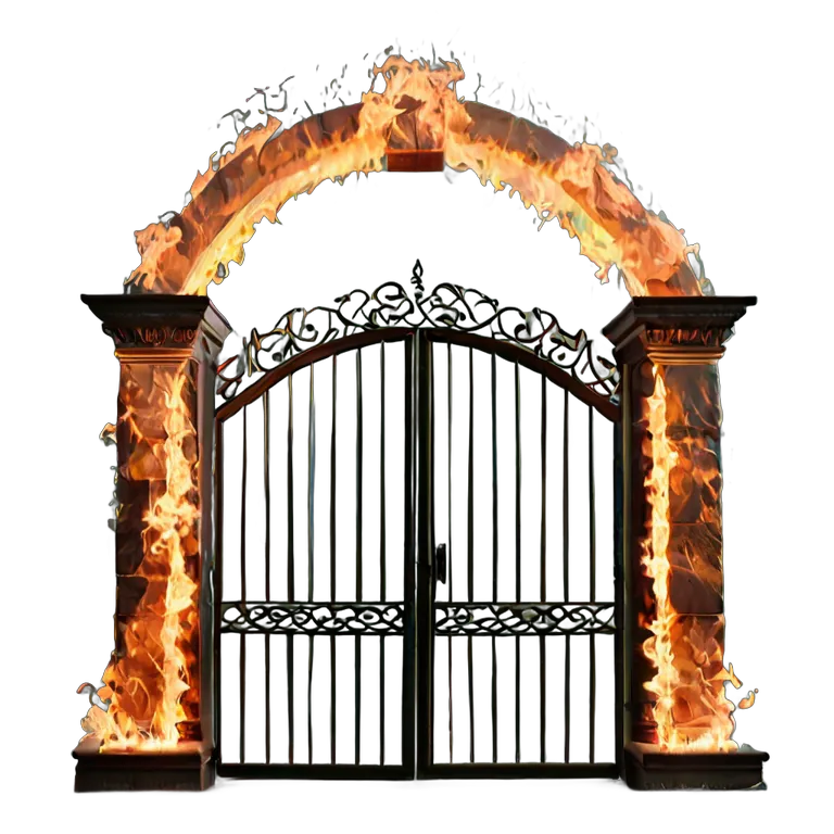 エフェクト 火 火でできたアーチ型の門 透過 PNG 画像 フリー素材 #28192