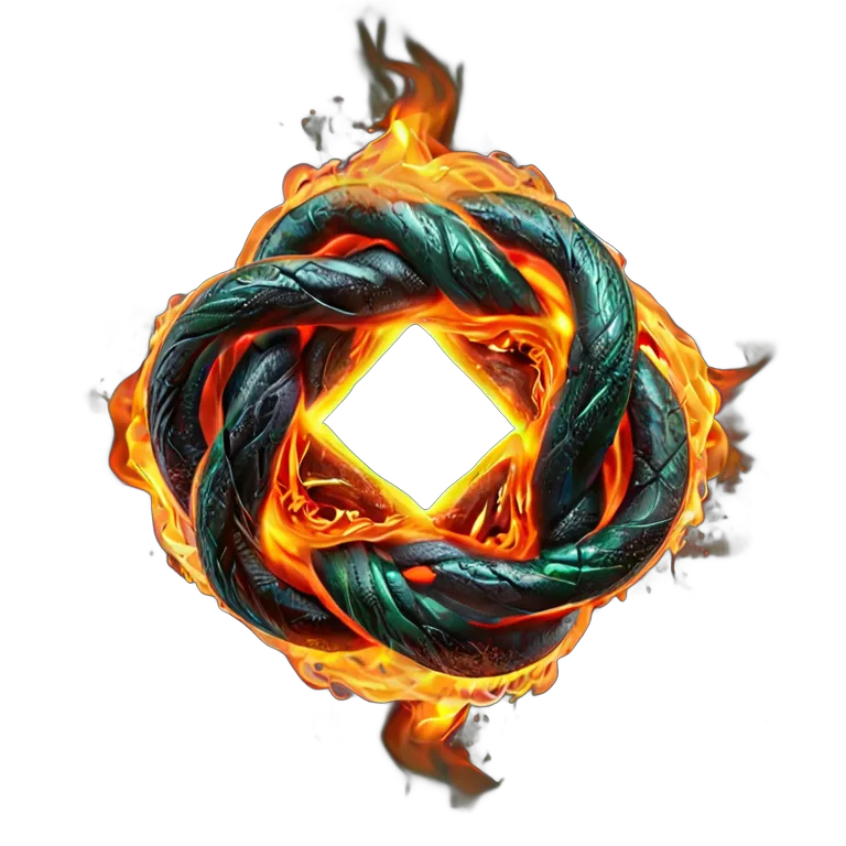 エフェクト 火 火でできたケルト結び 透過 PNG 画像 フリー素材 #28197