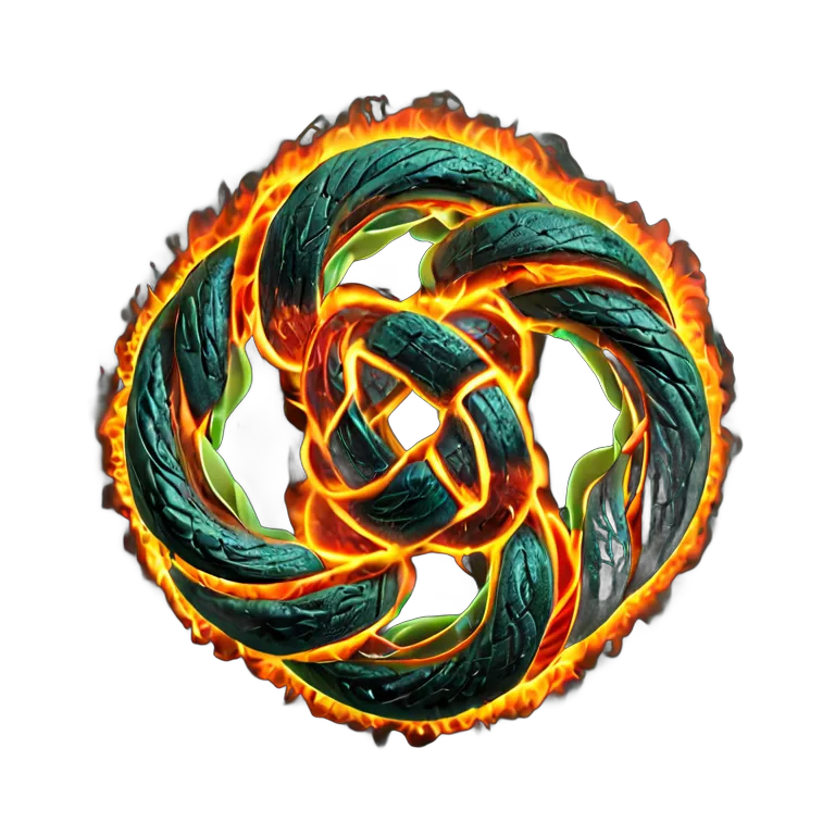 エフェクト 火 火でできたケルト結び 透過 PNG 画像 フリー素材 #28199