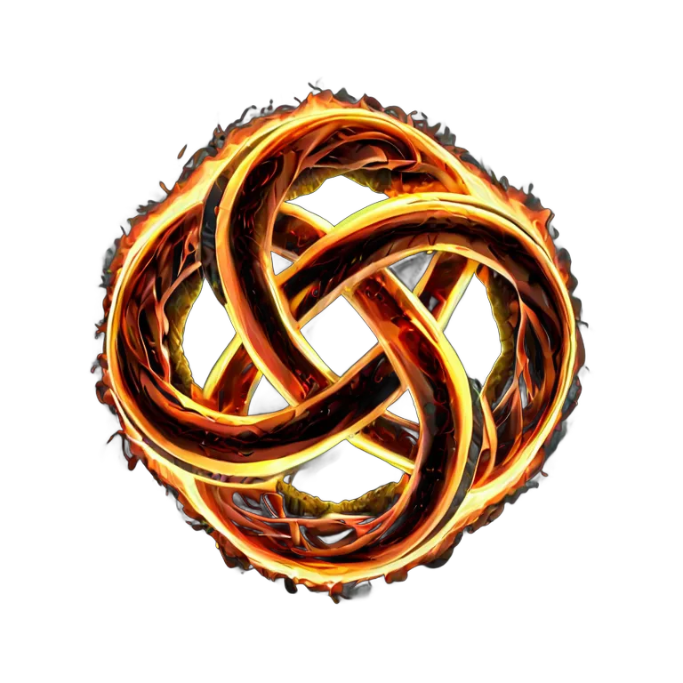 エフェクト 火 火でできたケルト結び 透過 PNG 画像 フリー素材 #28201