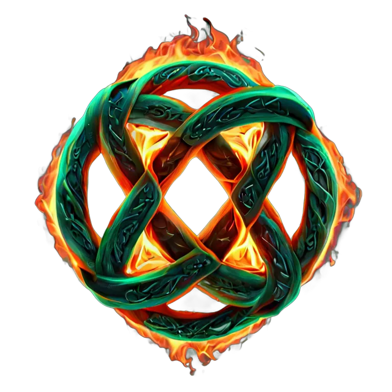 エフェクト 火 火でできたケルト結び 透過 PNG 画像 フリー素材 #28204