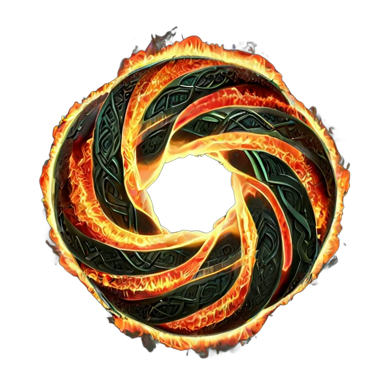 エフェクト 火 火でできたケルト結び 透過 PNG 画像 フリー素材 #28205