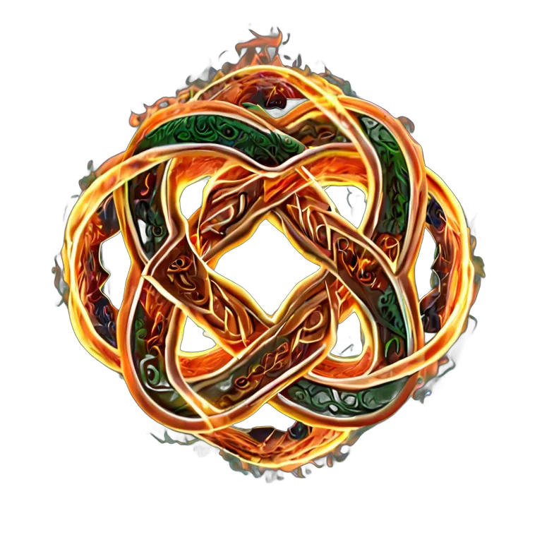 エフェクト 火 火でできたケルト結び 透過 PNG 画像 フリー素材 #28209