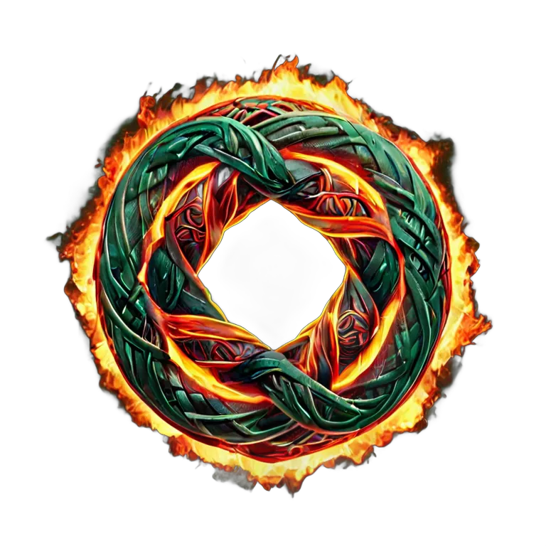 エフェクト 火 火でできたケルト結び 透過 PNG 画像 フリー素材 #28210