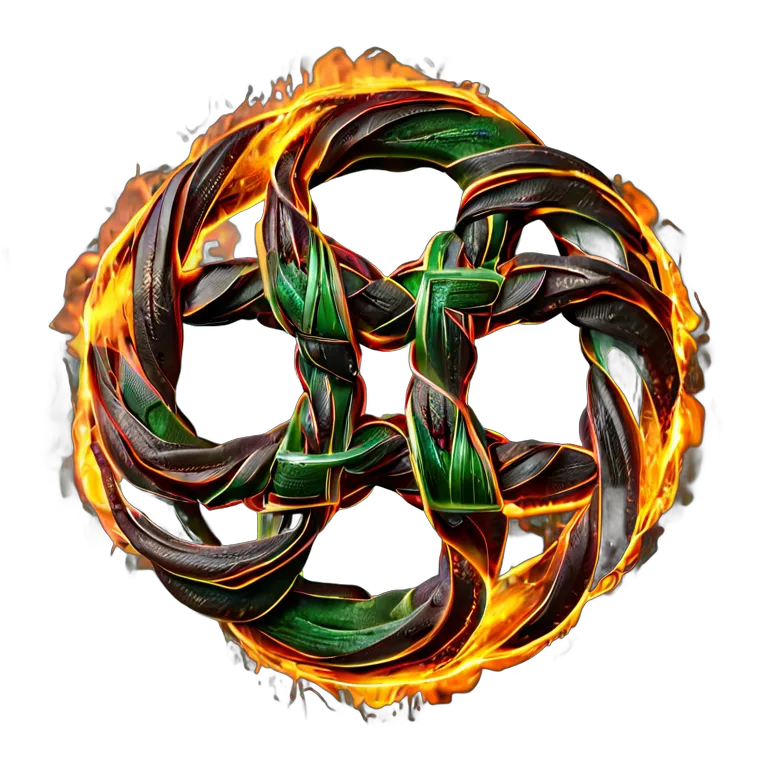 エフェクト 火 火でできたケルト結び 透過 PNG 画像 フリー素材 #28211