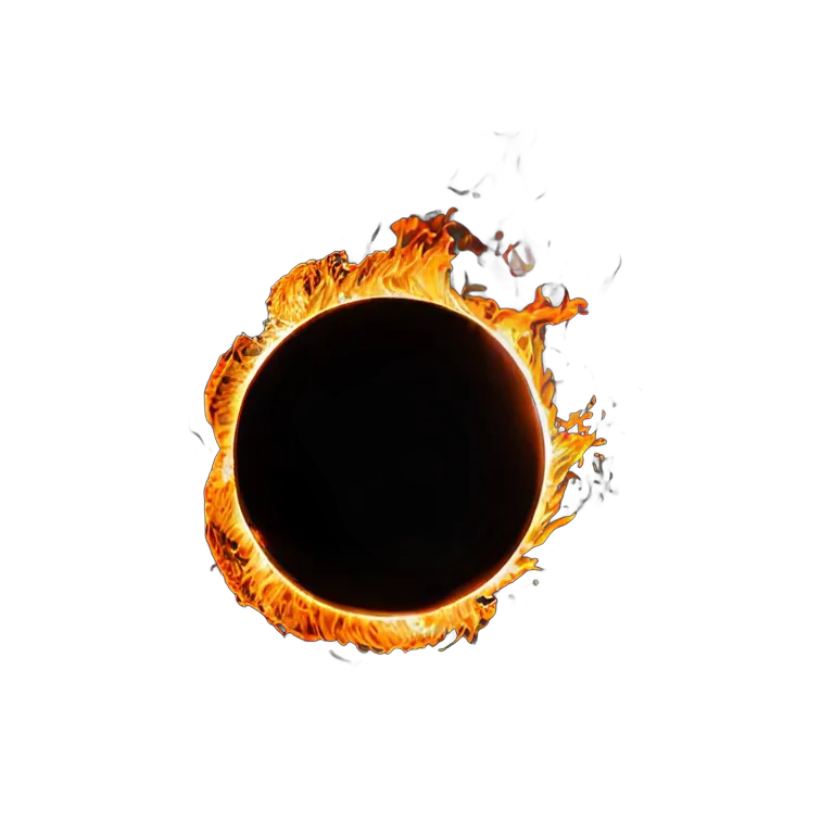 エフェクト 火 暗い核を持つ火の球 透過 PNG 画像 フリー素材 #28240