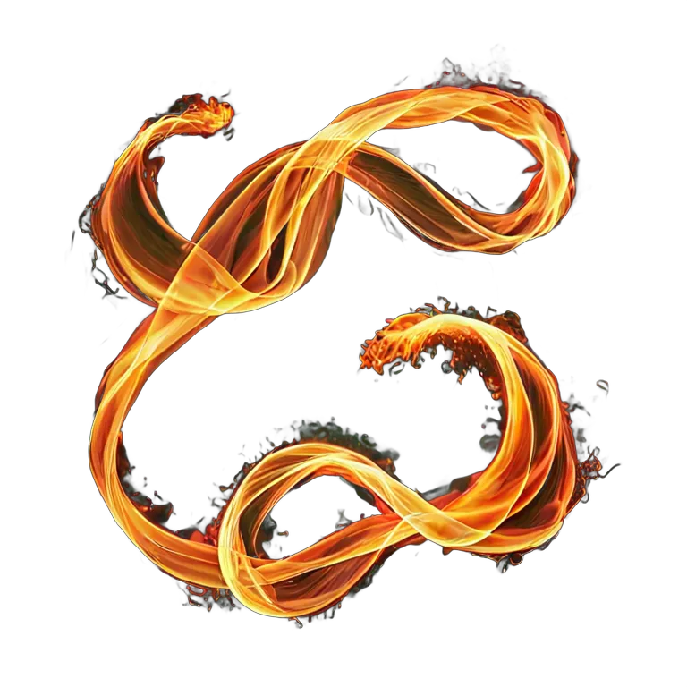 エフェクト 火 流れる火のリボン 透過 PNG 画像 フリー素材 #28242