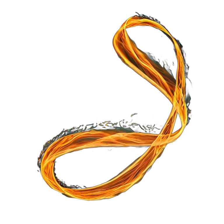 エフェクト 火 流れる火のリボン 透過 PNG 画像 フリー素材 #28244