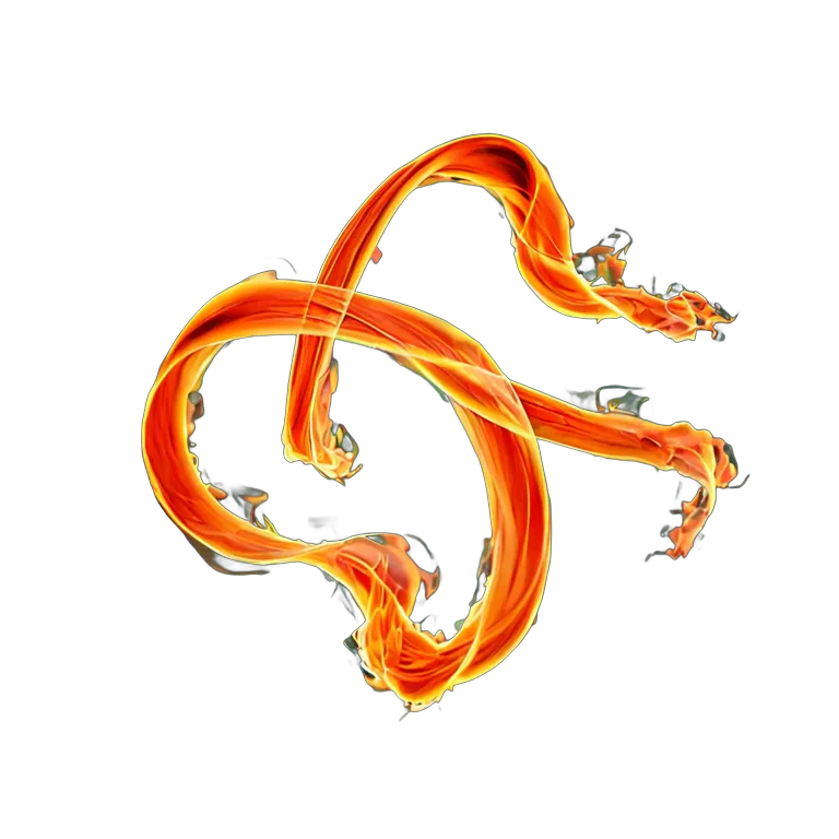 エフェクト 火 流れる火のリボン 透過 PNG 画像 フリー素材 #28246