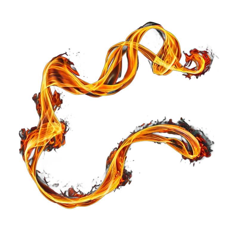 エフェクト 火 流れる火のリボン 透過 PNG 画像 フリー素材 #28249