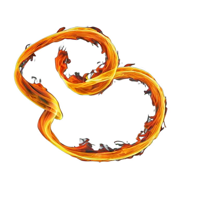 エフェクト 火 流れる火のリボン 透過 PNG 画像 フリー素材 #28250