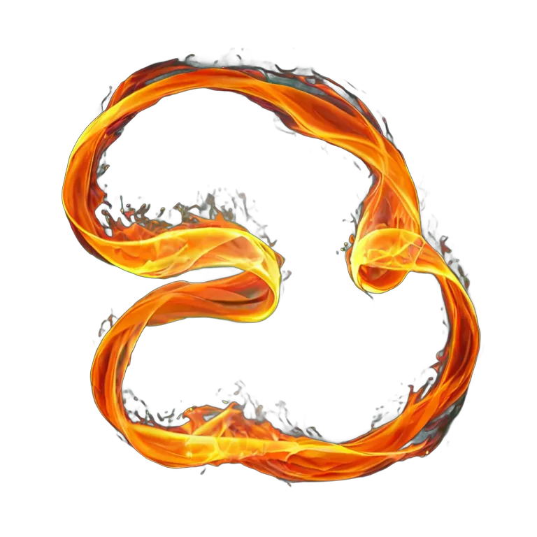 エフェクト 火 流れる火のリボン 透過 PNG 画像 フリー素材 #28256