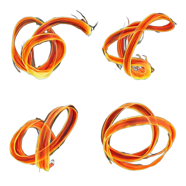 エフェクト 火 流れる火のリボン 透過 PNG 画像 フリー素材 #28257