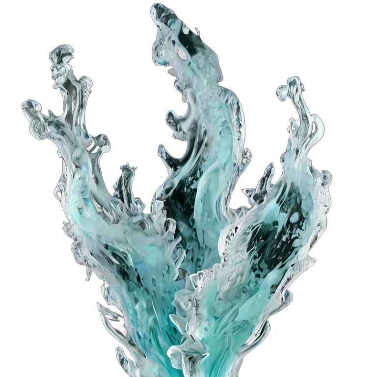 エフェクト 火 凍りつくような青緑色と白色の炎 透過 PNG 画像 フリー素材 #28194